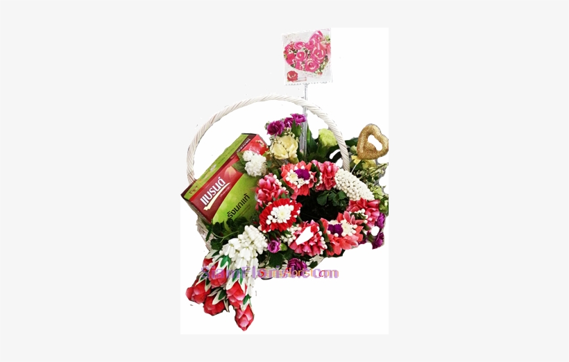 G2370 Basket Of Garland Flowers And Bird Net - Net, transparent png download