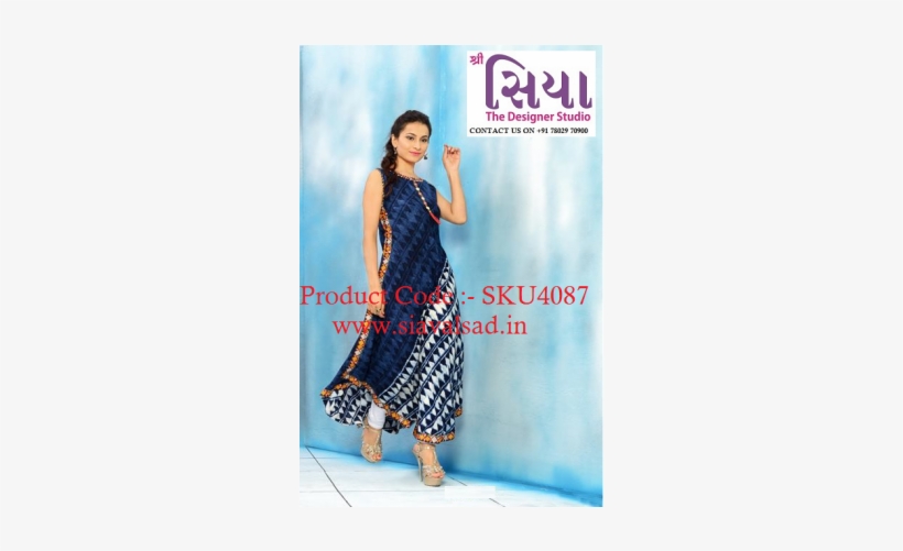 Indian Style Dhabu Side Pattern Designer Kurti - Kurti Top, transparent png download