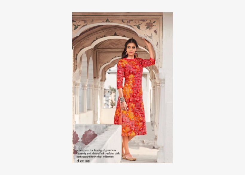 Orange And Yellow Kurti, transparent png download