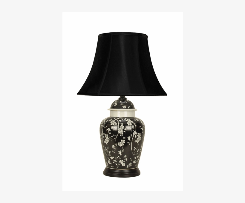 Elegant, Black, Hand Painted Temple Jar Ceramic Table - Daiyu Chinese Design Ceramic Table Lamp Oriel Lighting, transparent png download