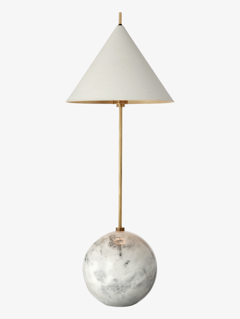 Cleo Orb Base Desk Lamp In Antique-burnished Brass - Visual Comfort Kw3118ab/wht Kelly Wearstler Cleo 21, transparent png download