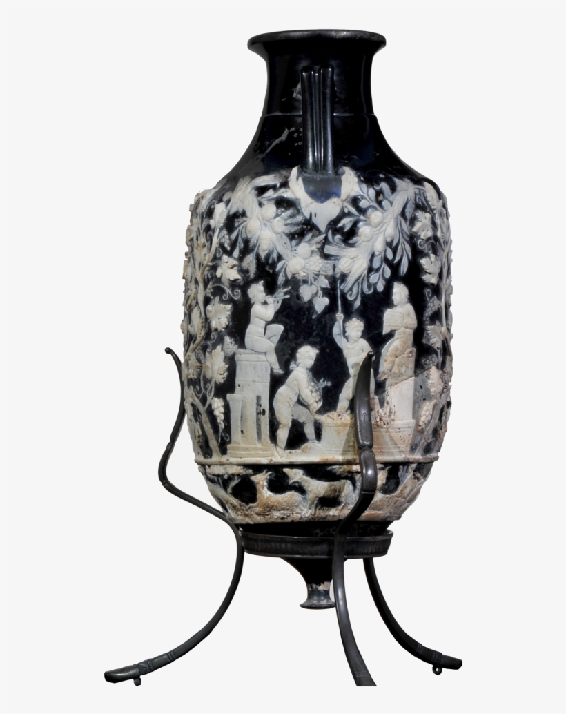 Anforisco With Cupids Gathering Grapes - Vaso Blu Di Pompei, transparent png download