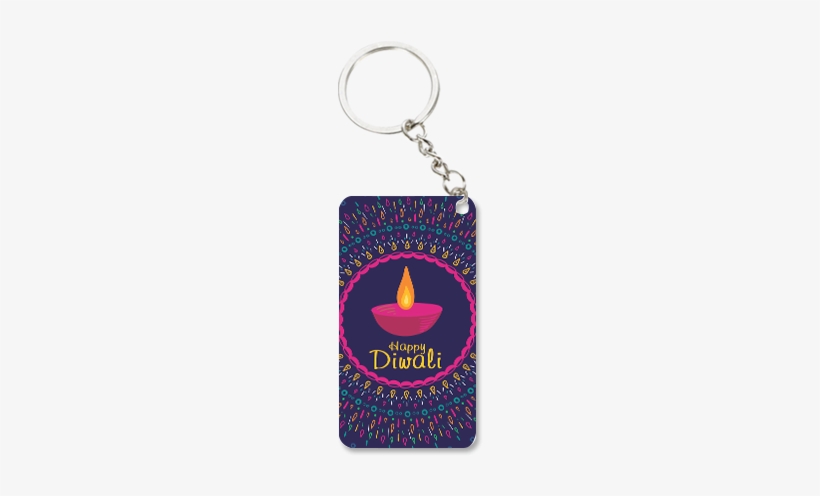 Awesome Designer Diwali Small Rectangle Key Chain - Diwali, transparent png download