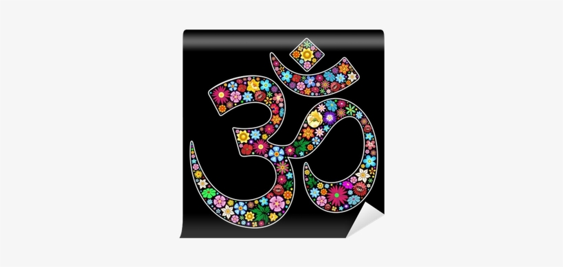 Om Aum Namaste Yoga Symbol Floral Art Design Wall Mural - Om Aum Namaste Yoga Symbol Pillow Sham, transparent png download
