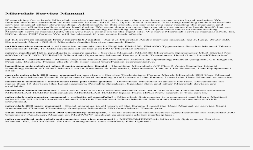 Microlab Service Manual Have Microlab Service Manual - Document, transparent png download