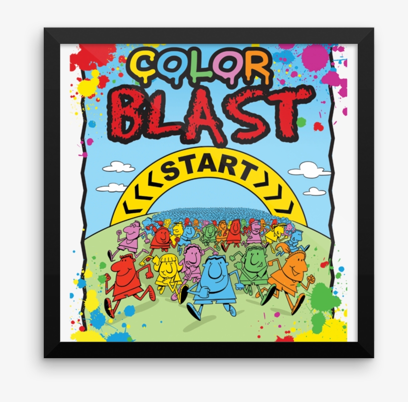 Color Blast Framed Poster - Poster, transparent png download