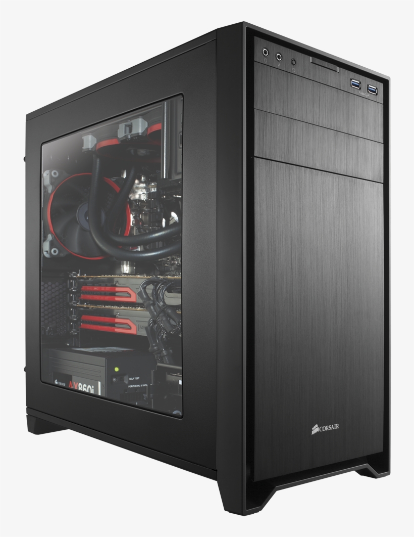 Corsair Obsidian Series 350d Windowed Micro Atx Pc - Corsair Obsidian 350d Windowed Micro Atx, transparent png download