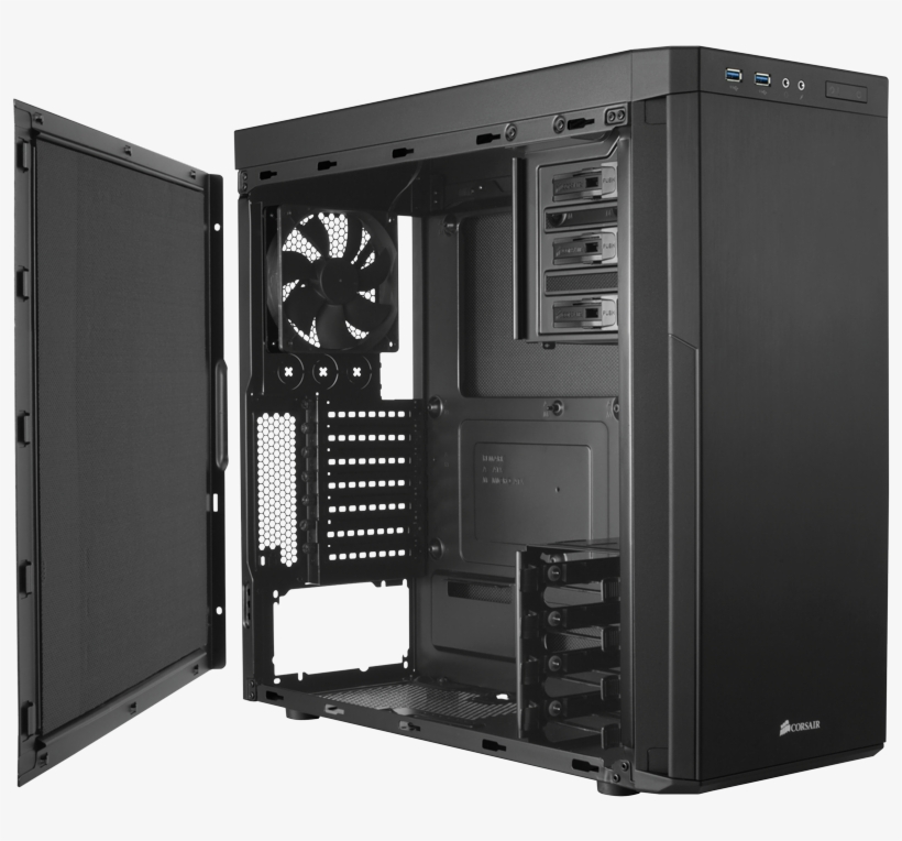 Corsair 330r Carbide Series Titanium Edition Plastic - Corsair 330r Carbide Series Titanium Edition Pc Case, transparent png download