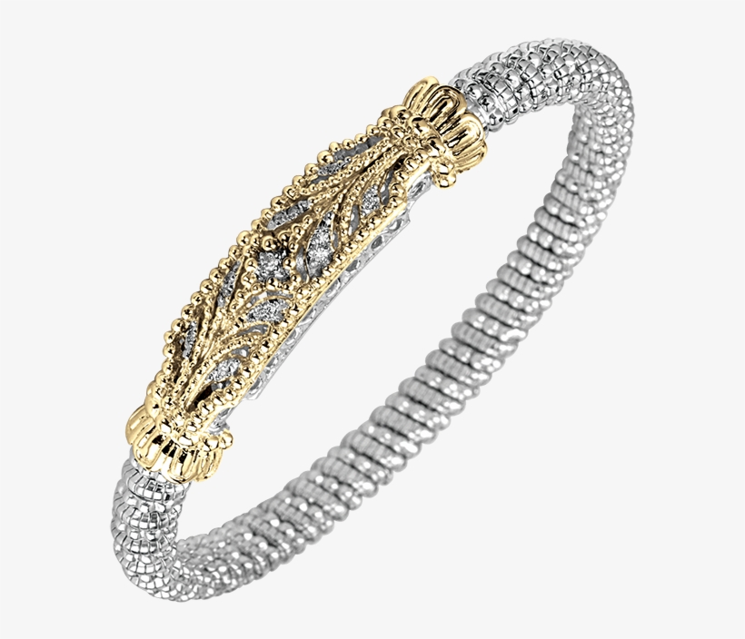 14k Gold & Sterling Silver Diamond Bracelet - Bracelet, transparent png download