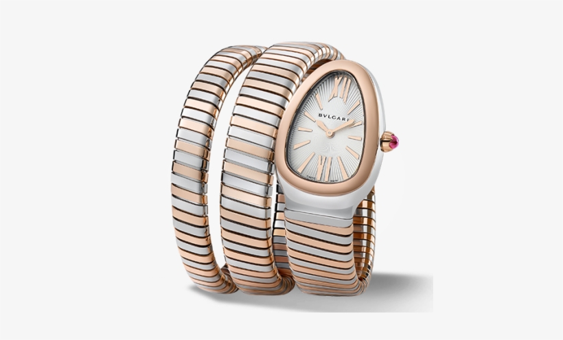 Bulgari Serpenti Tubogas Ladies Watch - Bvlgari-bvlgari Serpenti 18ct Pink-gold, Stainless, transparent png download