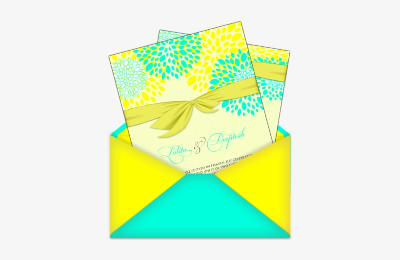 Yellow And Bright Turquoise Indian Floral Garland Style - Wedding, transparent png download