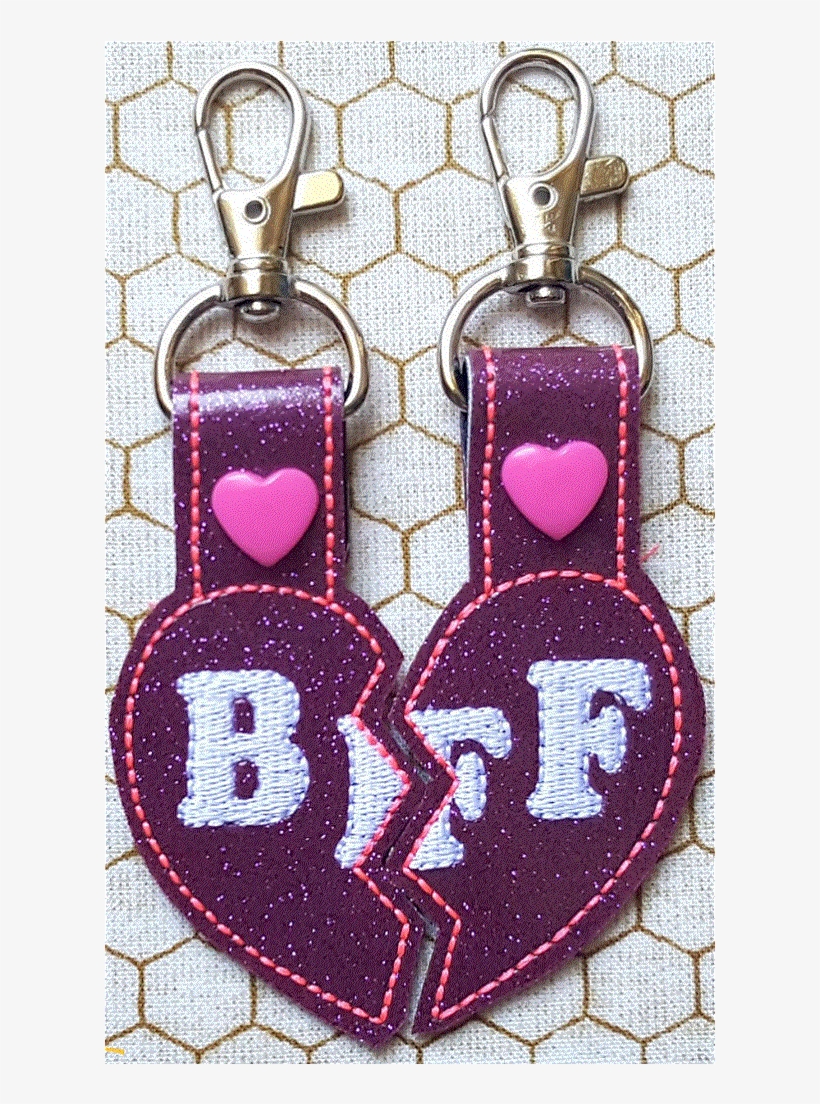 Best Friends Forever Embroidered Key Fob - Cross-stitch, transparent png download