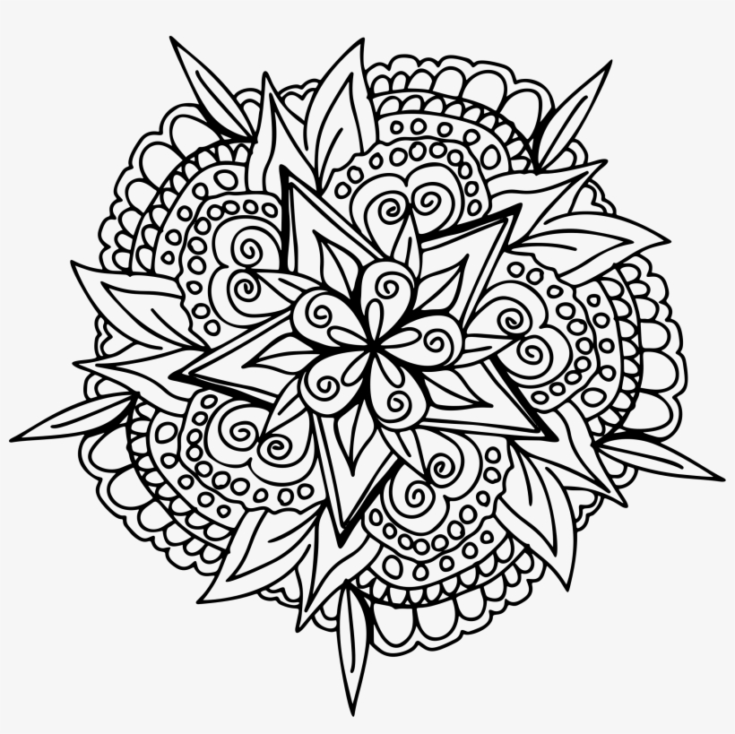 Clip Art Freeuse Stock Clipart Hand Drawn Floral Line - Hand Drawn Line Art, transparent png download