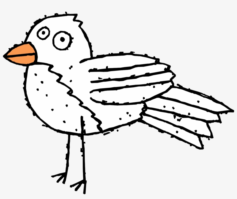 Cartoon Bird 3 Black White Line Art Scalable Vector - Cartoon Bird, transparent png download