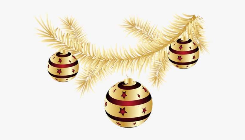 Golden Christmas Branch Png, transparent png download