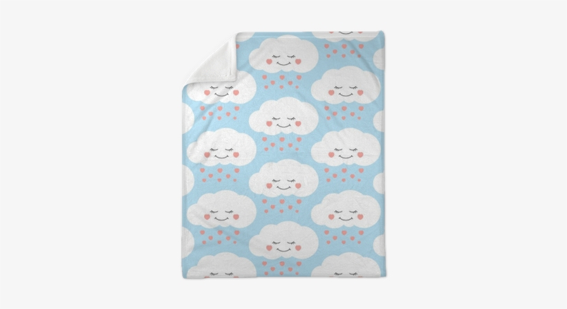 Children Print With Clouds And Hearts Rain On Lilac - Child, transparent png download