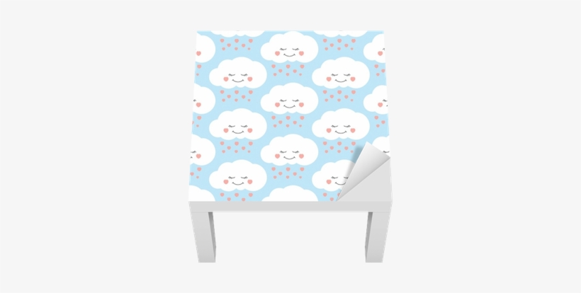 Children Print With Clouds And Hearts Rain On Lilac - Cartoon, transparent png download