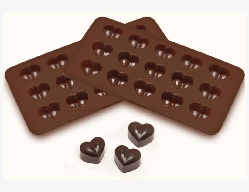 15 Hole Silicone Heart Chocolate Bar Shape Mould Jelly - Home-x Heart Shaped Silicone Mold For Chocolate, Jelly, transparent png download