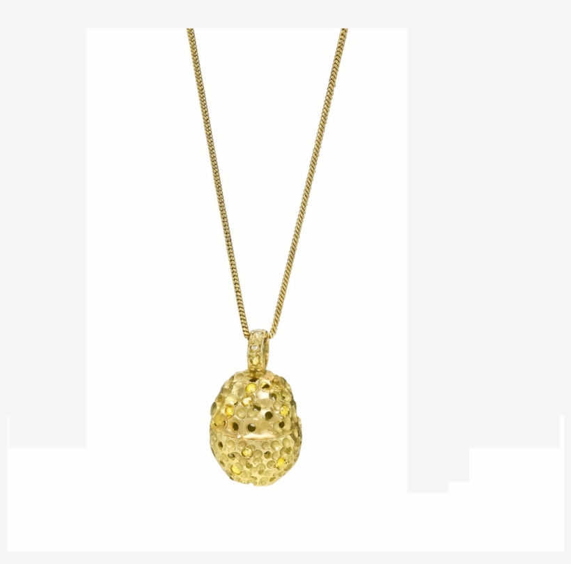 This 18 Karat Gold Necklace With A Perforated Pendant - Locket, transparent png download