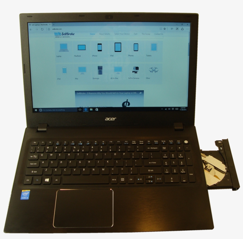 Acer Laptop Aspire F15 F5 571t 569t Front - Netbook, transparent png download
