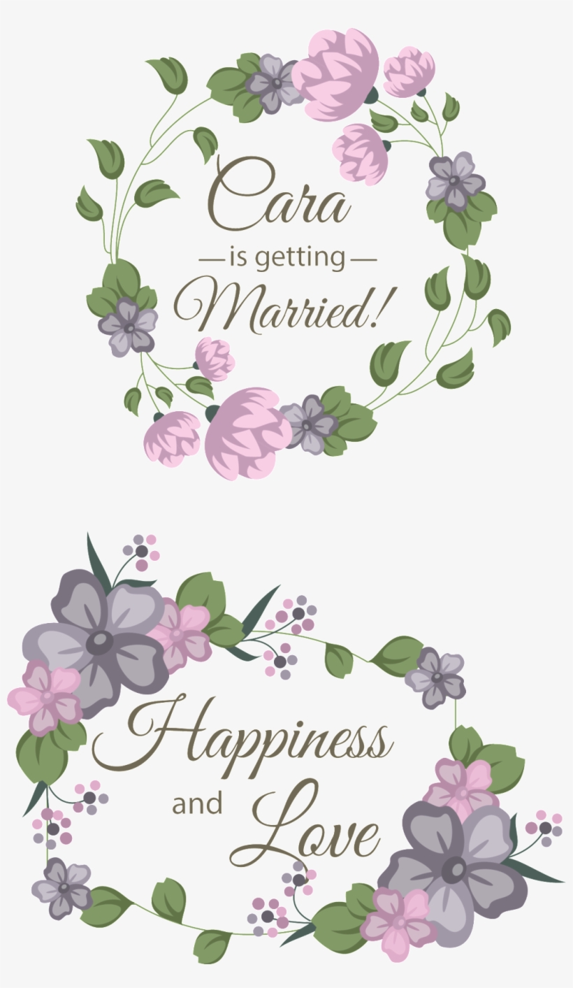 Fresh Purple Flowers Hand Painted Garland Decorative - Design With Vinyl Happiness Is Homemade Wall Decal, transparent png download