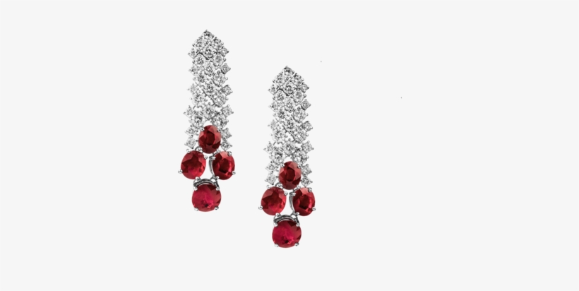 Rings - Earrings - Bracelets - Necklaces - Cascade - Pigeon Blood Ruby Earrings, transparent png download