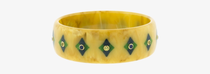 Brown, Blue And Green Bakelite Bangle - Blue, transparent png download