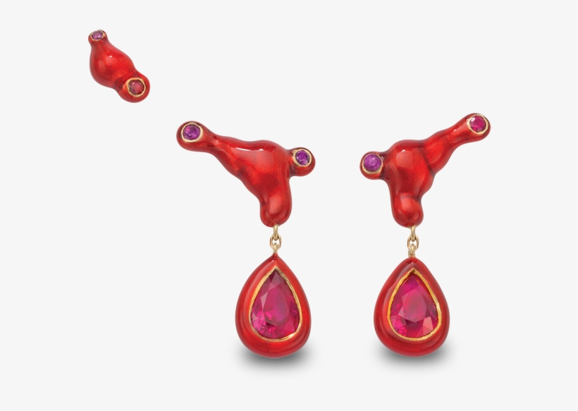 Solange Azagury-partridge Blood Red Earrings, Ruby - Earring, transparent png download