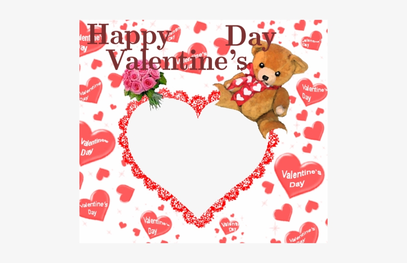 Happy Valentine's Day Teddy Bear - Happy Valentines Day Frames, transparent png download
