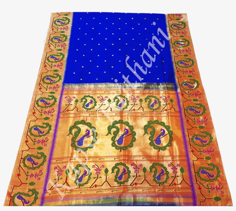 Brocade Mango With Peacock Border - Paithani, transparent png download