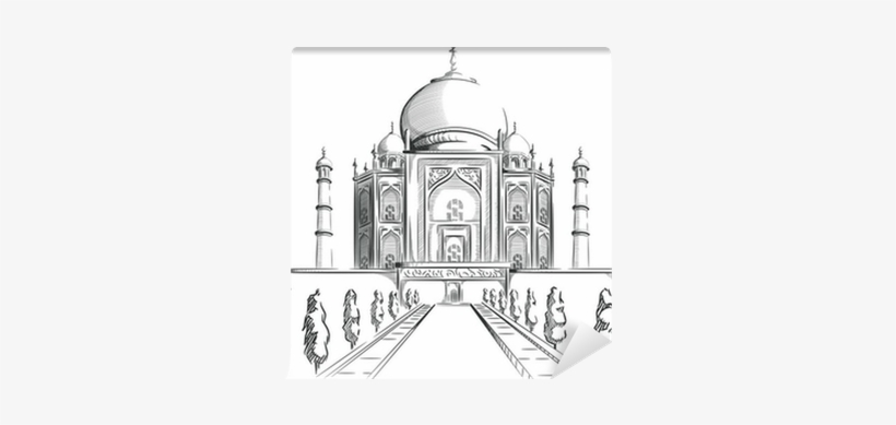 Sketch Of India Landmark, Taj Mahal Wall Mural • Pixers® - Taj Mahal, transparent png download