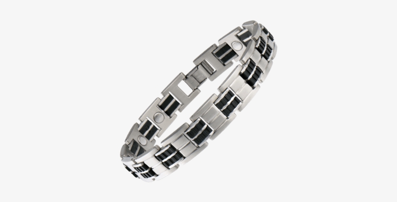 Executive Stainless/rubber Magnetic Mens Bracelet - Jewelry Rubber Png, transparent png download