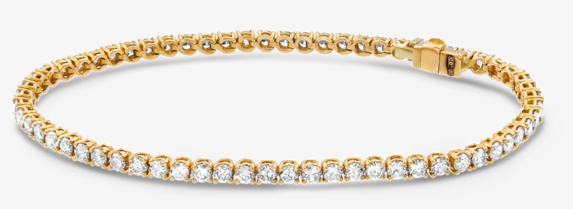 Fancy And Elegant, This Beautiful Bracelet Features - צמיד טניס יהלומים זהב צהוב, transparent png download
