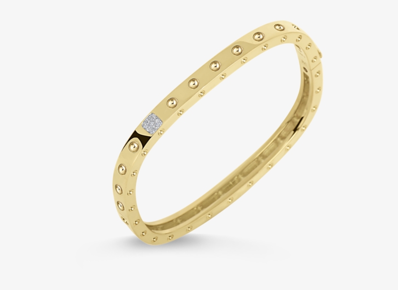 1 Row Square Bangle With Diamonds - Bangle, transparent png download