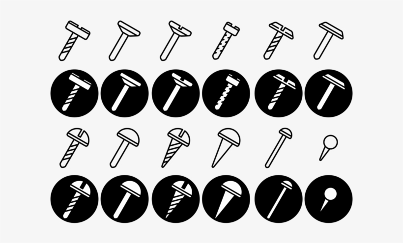 Screws / Nuts / Nail Vector Icon - Screw Vector, transparent png download