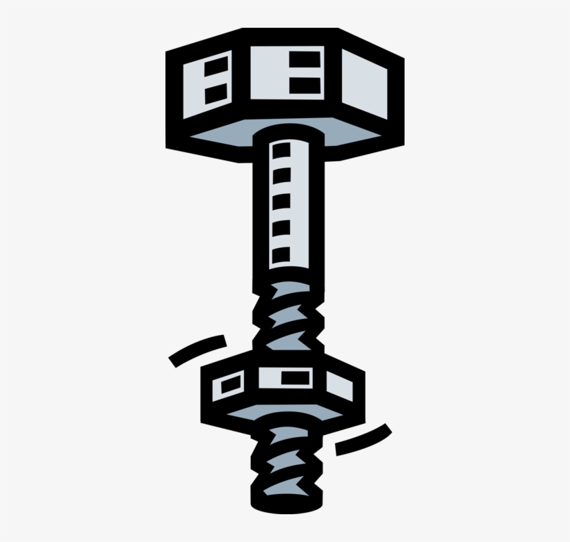 Vector Illustration Of Nut Mated With Screw Bolt Threaded - Stoichiometry, transparent png download