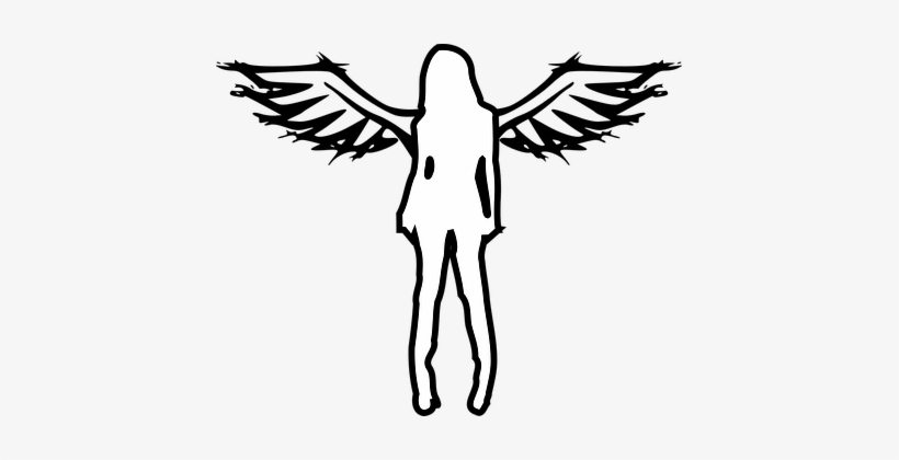 Grunge Gothic Punk Angel Woman Girl Female - Domain Clipart Angel, transparent png download