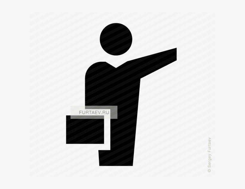 Vector Icon Of Male Person With Briefcase Taking Taxi - Man, transparent png download