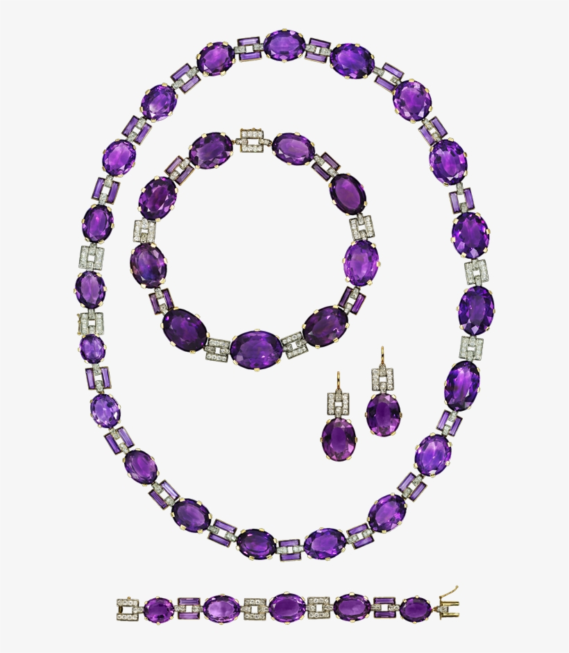Jewelry Set Platinum, Yellow Gold, Amethysts, Diamonds - Duchess Of Marlborough Jewelry, transparent png download