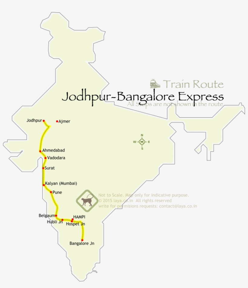 Train Number 16507 Jodhpur Banglore Express Bhagat - Garib Nawaz Express, transparent png download