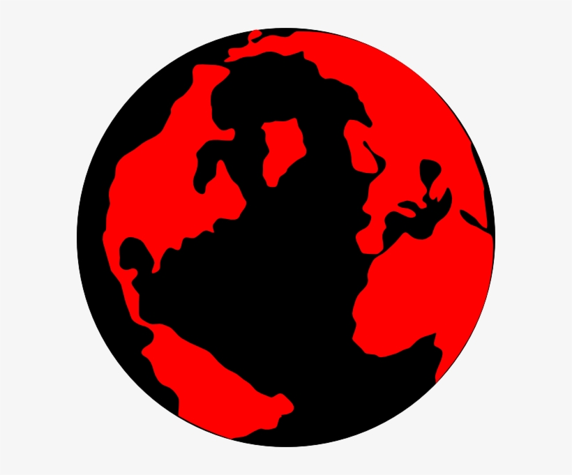 Red And Black Globe Clip Art - Red And Black Earth, transparent png download