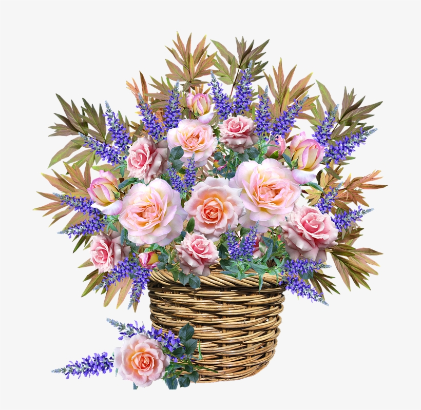 Flowers, Basket, Arrangement, Celebration, Garden - Кошница С Цветя Png, transparent png download