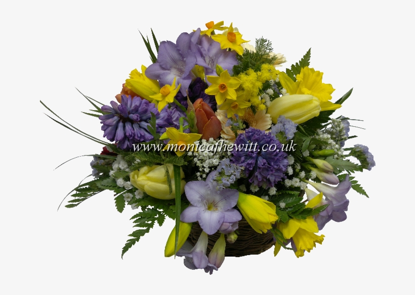 Spring Flower Basket - Bouquet, transparent png download
