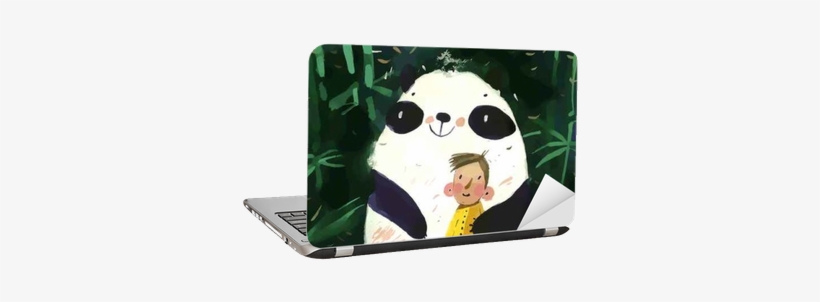Watercolor Panda Vector Illustration Laptop Sticker - Giant Panda, transparent png download