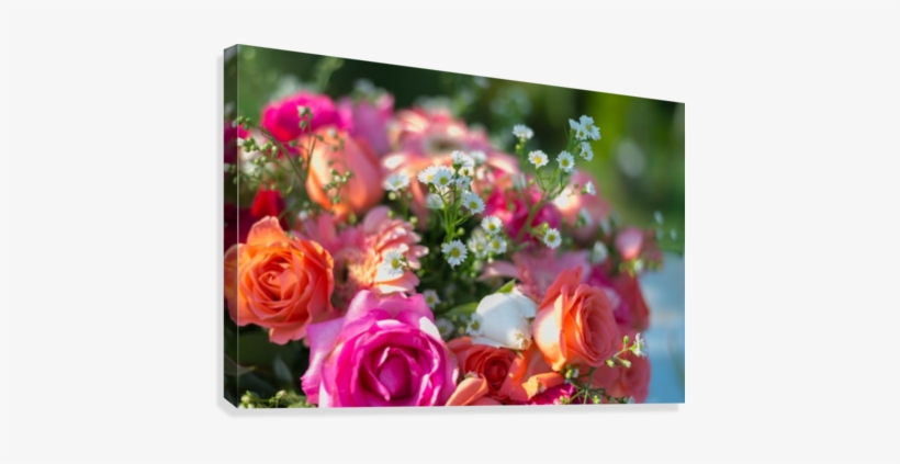 Flower Bouquet Canvas Print - Garden Roses, transparent png download
