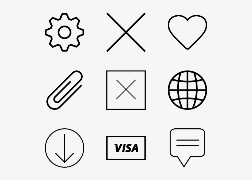 Ios7 Set Lined - Hand Drawn Icons Png, transparent png download