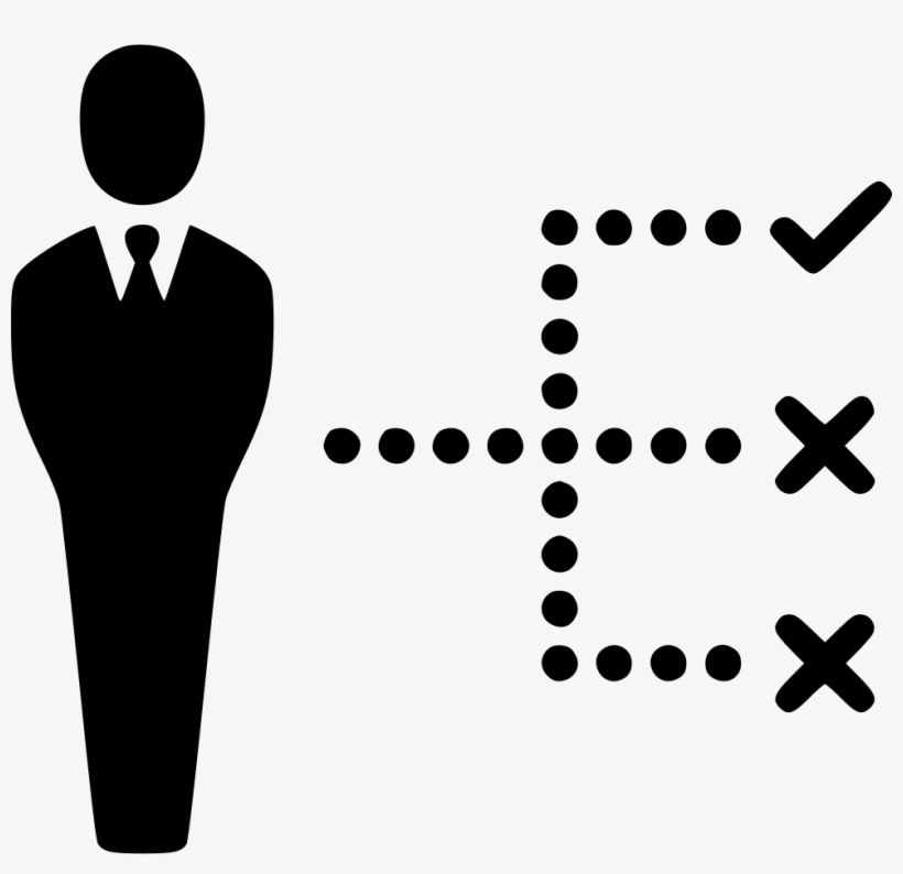 Man Decision Strategy Tick Cross Man Comments - Toma De Decisiones Png, transparent png download