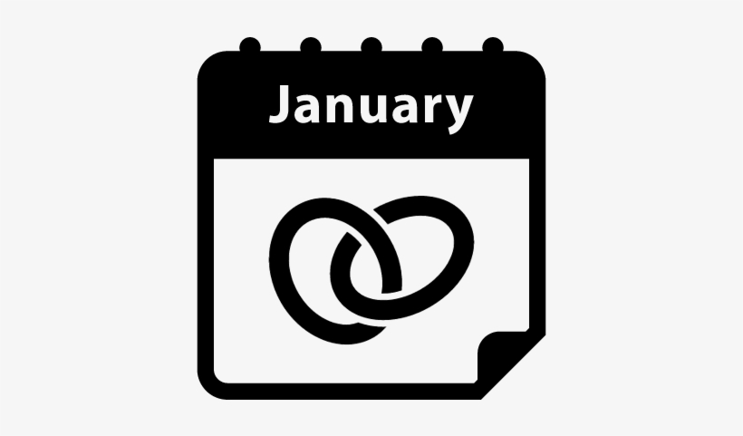 Wedding Anniversary January Calendar Page Vector - Calendar Icon January, transparent png download