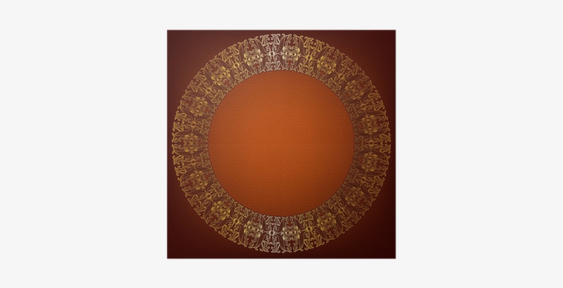 Luxurious Gold Round Frame On An Old Brown Background - Circle, transparent png download