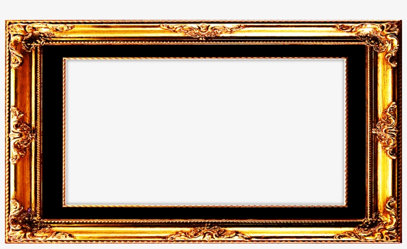 Frame Gold Border Rectangular Gilded Ornat - Beautiful Transparent Photo Frames, transparent png download